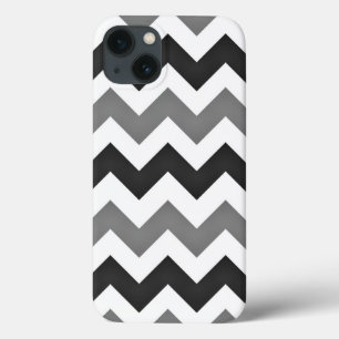 White and Grey Chevron Zigzag iPhone 13 Case