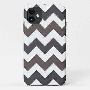White and Grey Chevron Zigzap Pattern iPhone 11 Case