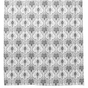 White and grey Damask openwork pattern