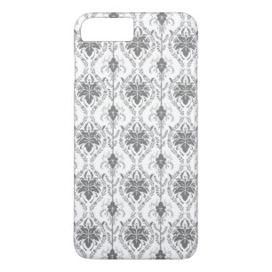 White and grey Damask openwork pattern Case-Mate iPhone Case