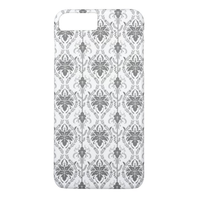 White and grey Damask openwork pattern Case-Mate iPhone Case (Back)
