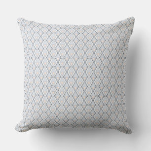 white and grey geometric art deco shapes outdoor pillow