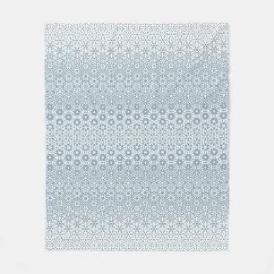 White and Grey Geometric Mosaic Coffee Mug Fleece Blanket