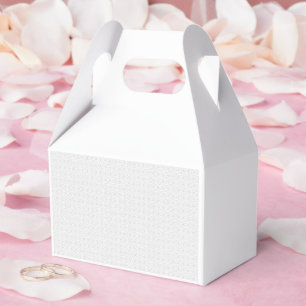 White and grey geometric pattern with interlocking favor box