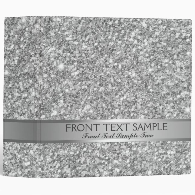 White And Grey Glitter Pattern Binder (Front/Spine)