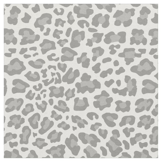 White and Grey Leopard Fabric (Close Up)