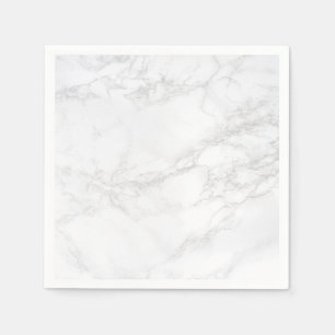 White and Grey Marble Background Paper Napkins