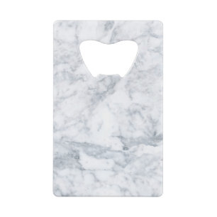 White and Grey Marble Credit Card Bottle Opener
