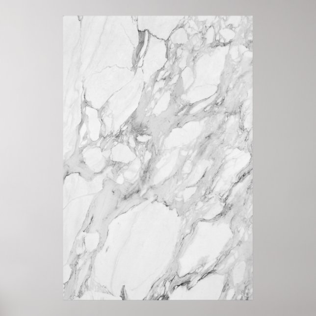 White and Grey Marble Poster (Front)