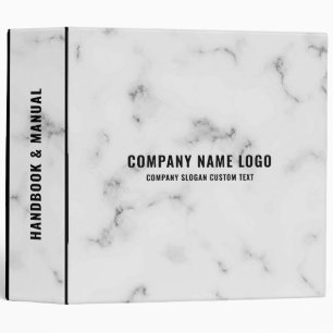 White and grey marble texture image black text binder