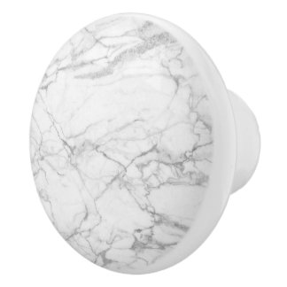 White and grey marble texture image ceramic knob