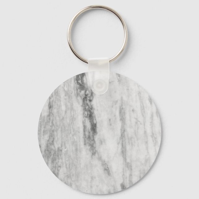 White And Grey Marble Texture Pattern Keychain (Front)