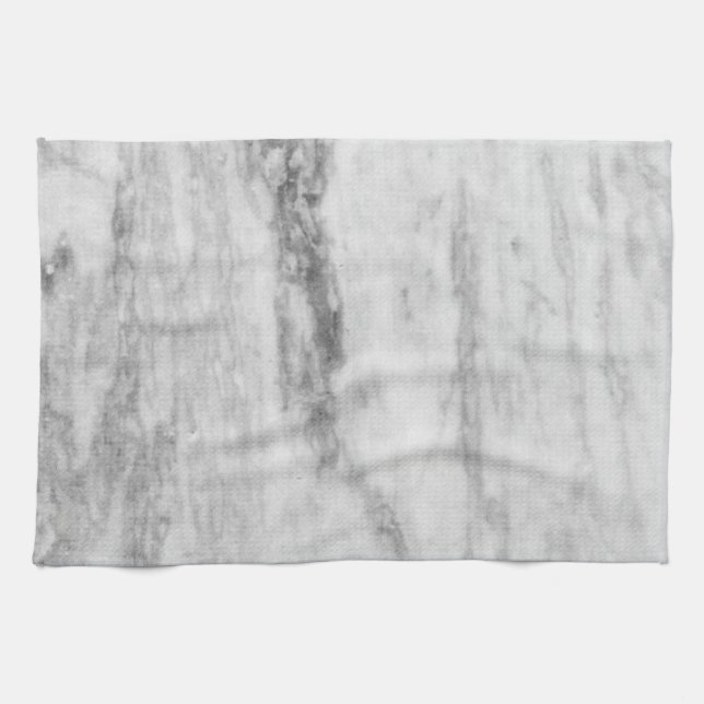White And Grey Marble Texture Pattern Kitchen Towel (Horizontal)