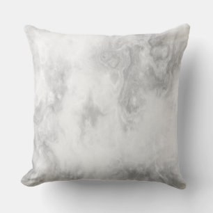 White and Grey Marble Throw Pillow
