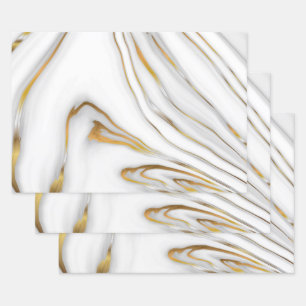White And Grey Marble Wrapping Paper Sheet