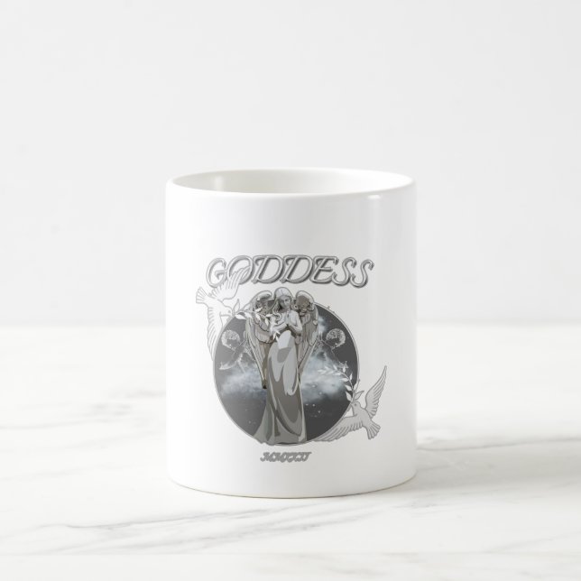 White and Grey Modern Goddess Mug (Center)