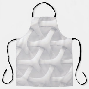 White and grey optical illusion apron