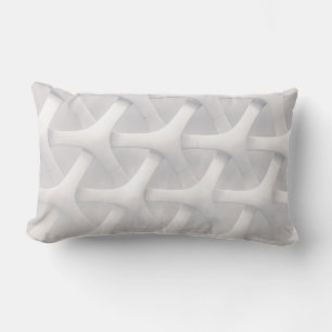 White and grey optical illusion lumbar pillow