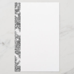White and grey pattern customizable stationery