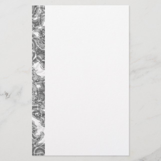 White and grey pattern customizable stationery (Front)