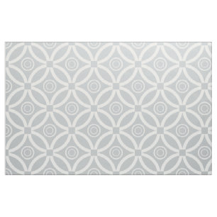 White And Grey Retro Geometric  Pattern Fabric