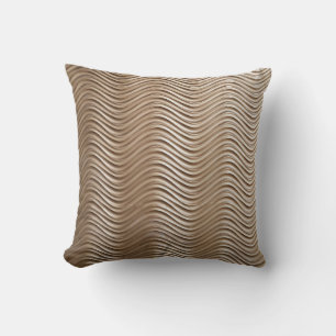 White and grey striped textile throw pillow