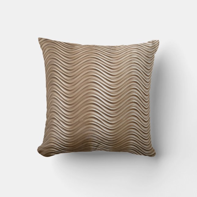 White and grey striped textile throw pillow (Front)