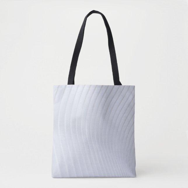 White and grey striped textile tote bag (Front)