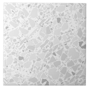 White and Grey Terrazzo Modern Simple Tile