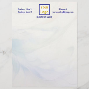 White and Icy Blue Smoke Letterhead