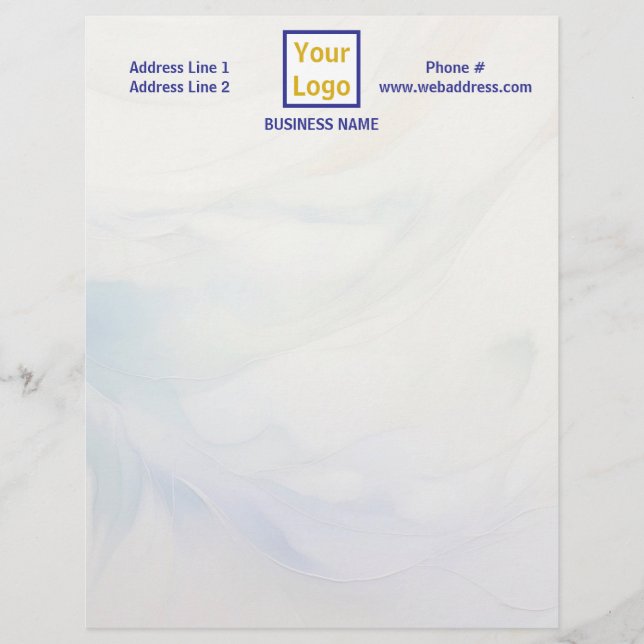 White and Icy Blue Smoke Letterhead (Front)