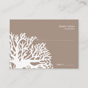 White and Ivory Tropical Fish Seating Card