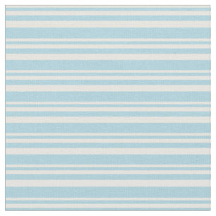 White and Light Blue Coloured Lined Pattern Fabric