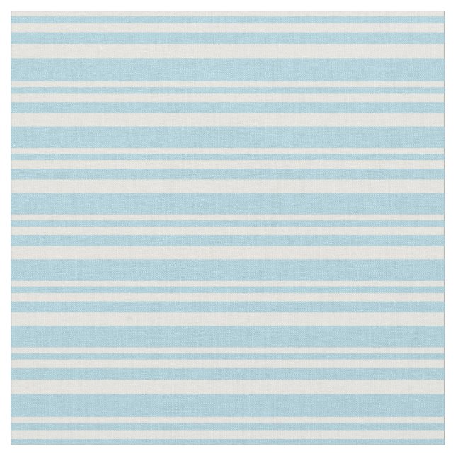 White and Light Blue Coloured Lined Pattern Fabric (Close Up)