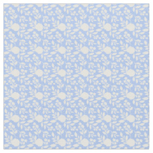 White and Light Blue Floral Fabric