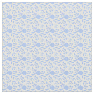 White And Light Blue Floral Fabric