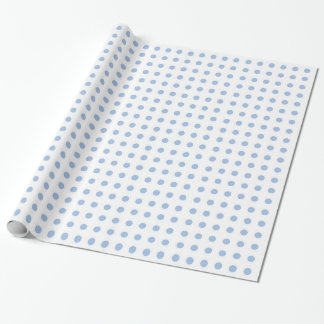 White and Light Blue Polka Dot Wrapping Paper