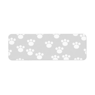 White and Light Grey Paw Print Pattern.