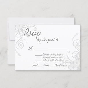 White and Light Grey RSVP With Menu Choice