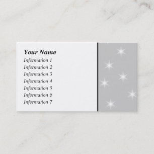 White and Light Grey Star Pattern. Business Card