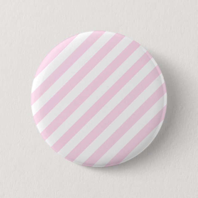 White and Light Pink Stripes. 2 Inch Round Button (Front)