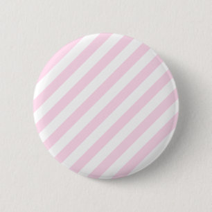White and Light Pink Stripes. 2 Inch Round Button