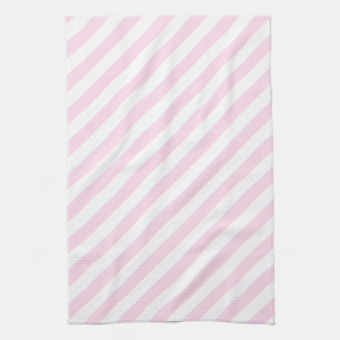 White and Light Pink Stripes. Kitchen Towel