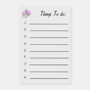 White and light purple Moth Orchid Things To Do Post-it Notes