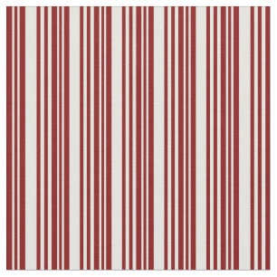 White and Maroon Coloured Pattern of Stripes Fabric