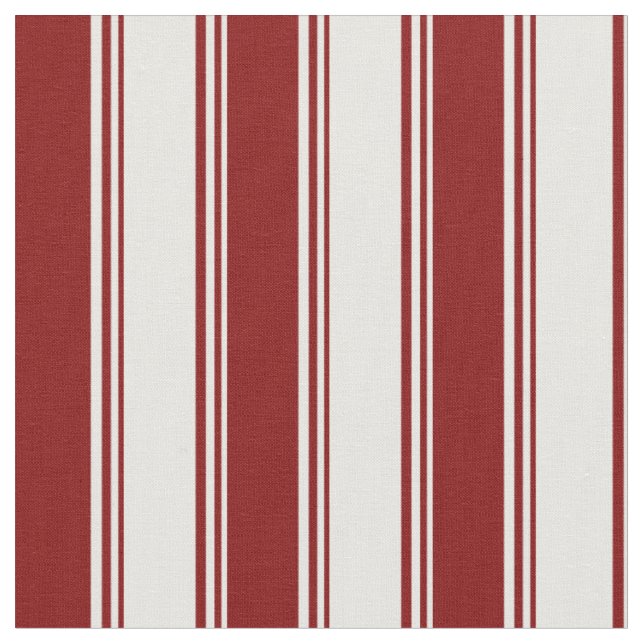 White and Maroon Coloured Stripes Fabric (Close Up)