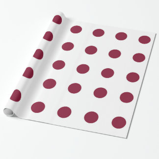 White and Maroon Polka Dot Wrapping Paper