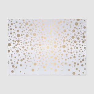 White and Metallic Gold Confetti Tissue Paper