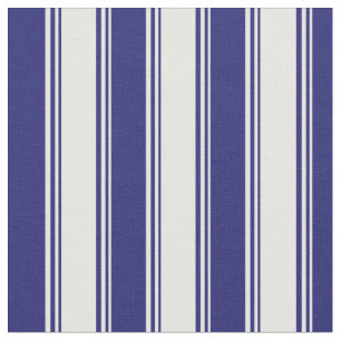White and Midnight Blue Coloured Pattern Fabric