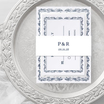 White and Midnight Blue | Simple Monogram